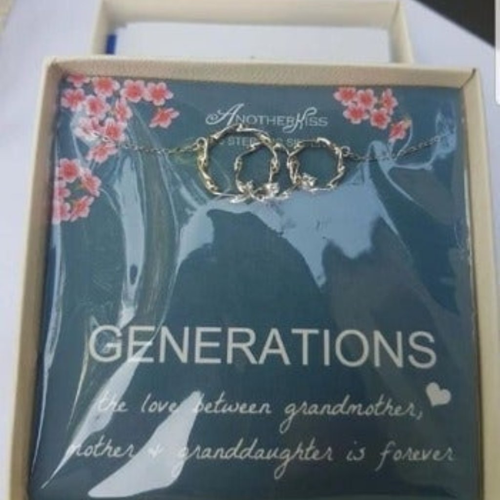 Generations Necklace .925 Sterling Silver Daughter Grandmother Mother Love New .